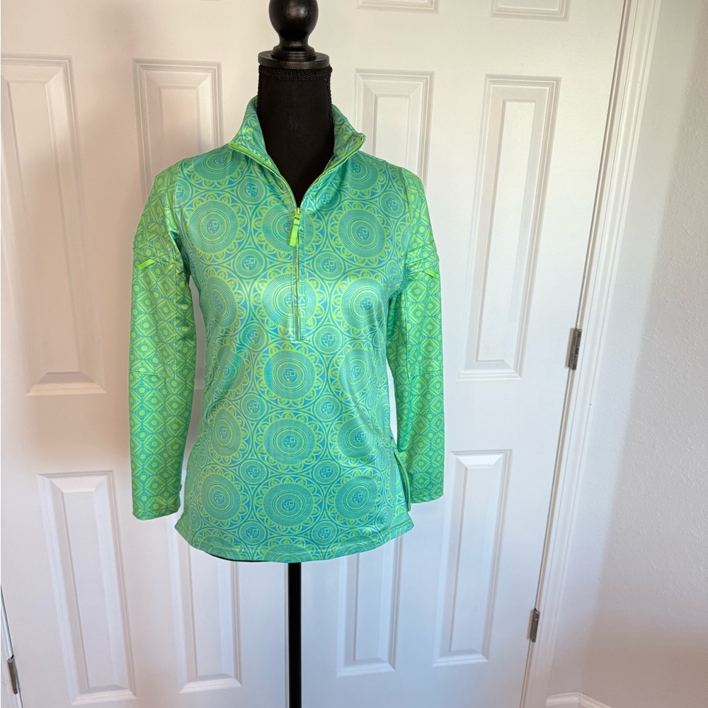 Vibrant Green Patterned Pullover - image 2